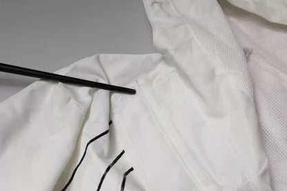 Dolce &amp; Gabbana – Weiße Parka-Trenchcoatjacke aus Polyester mit Kapuze