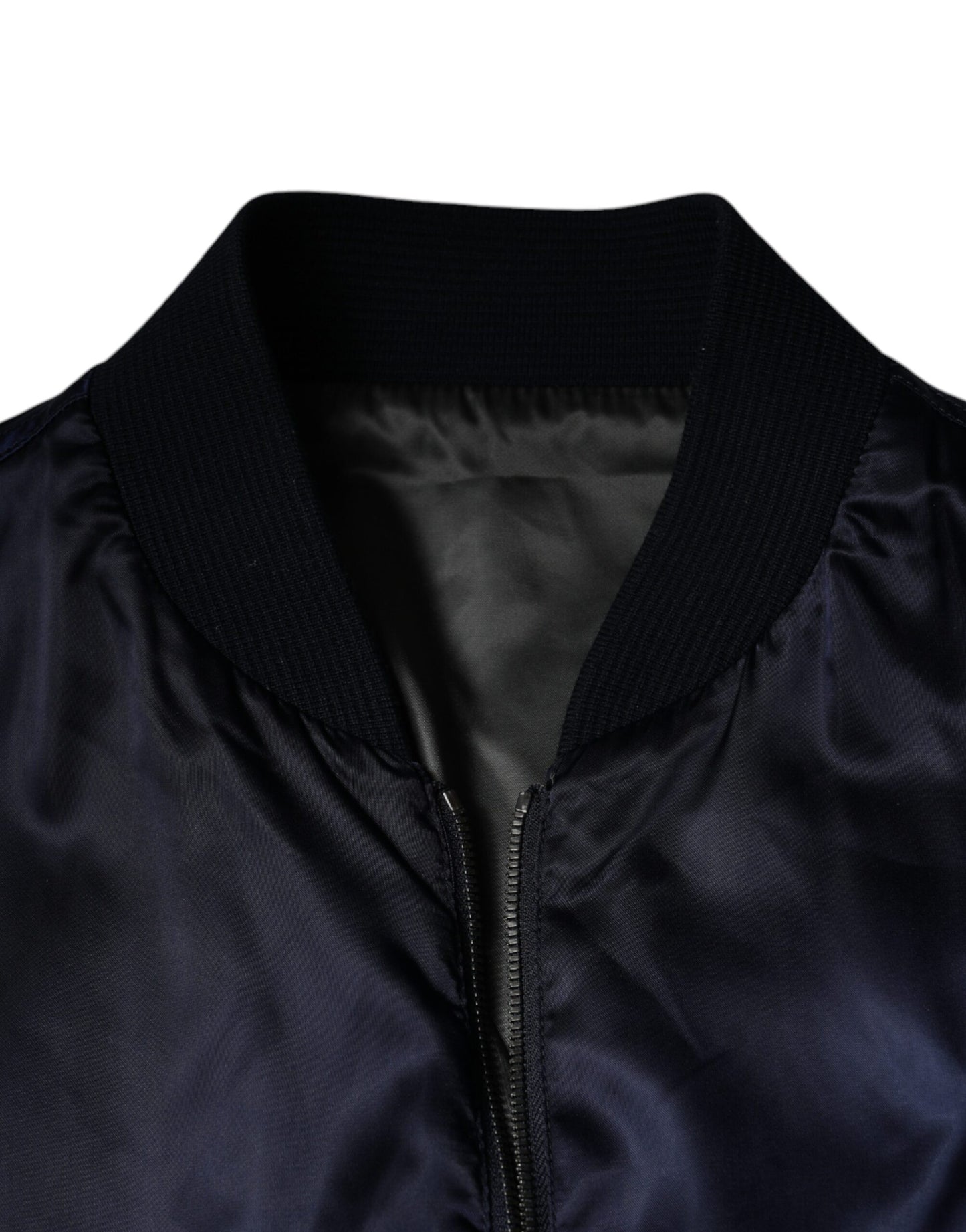 Dolce &amp; Gabbana – Blaue Bomberjacke mit durchgehendem Reißverschluss und Herzmotiv für Herren