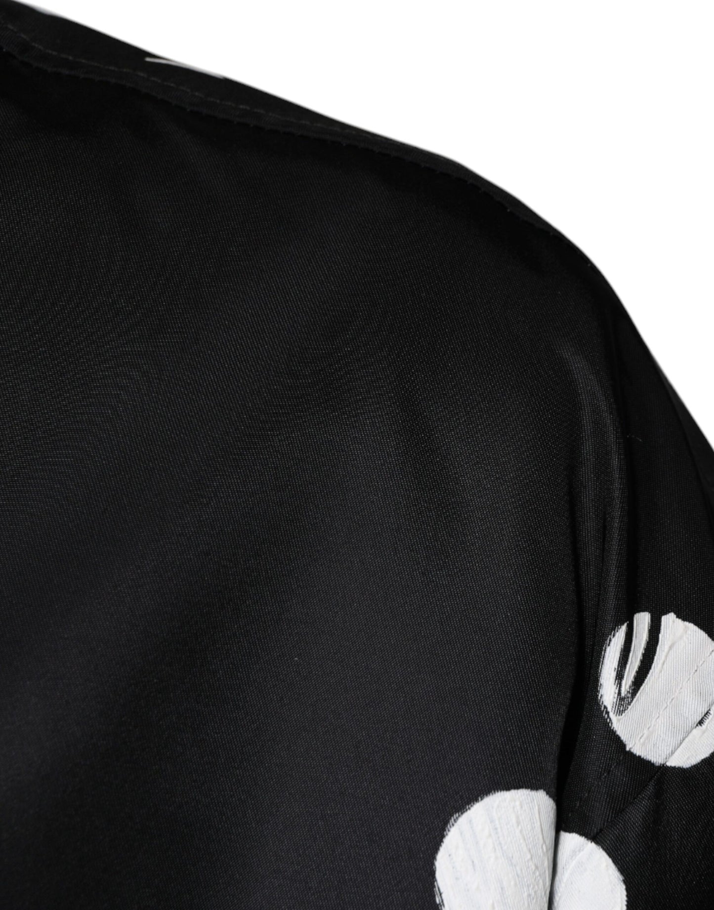 Dolce &amp; Gabbana – Schwarze Bomberjacke aus Nylon mit Tupfenstreifen