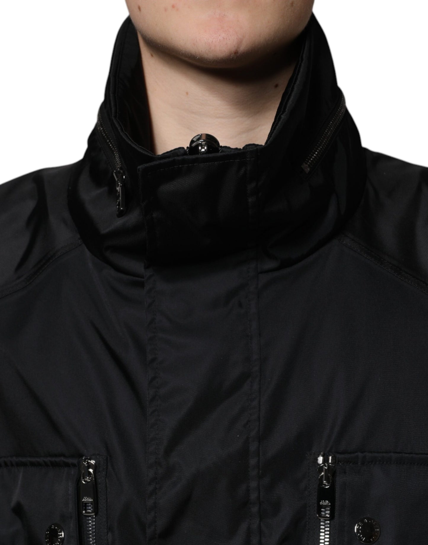 Dolce &amp; Gabbana Schwarzer Nylon-Winterparka für Herren