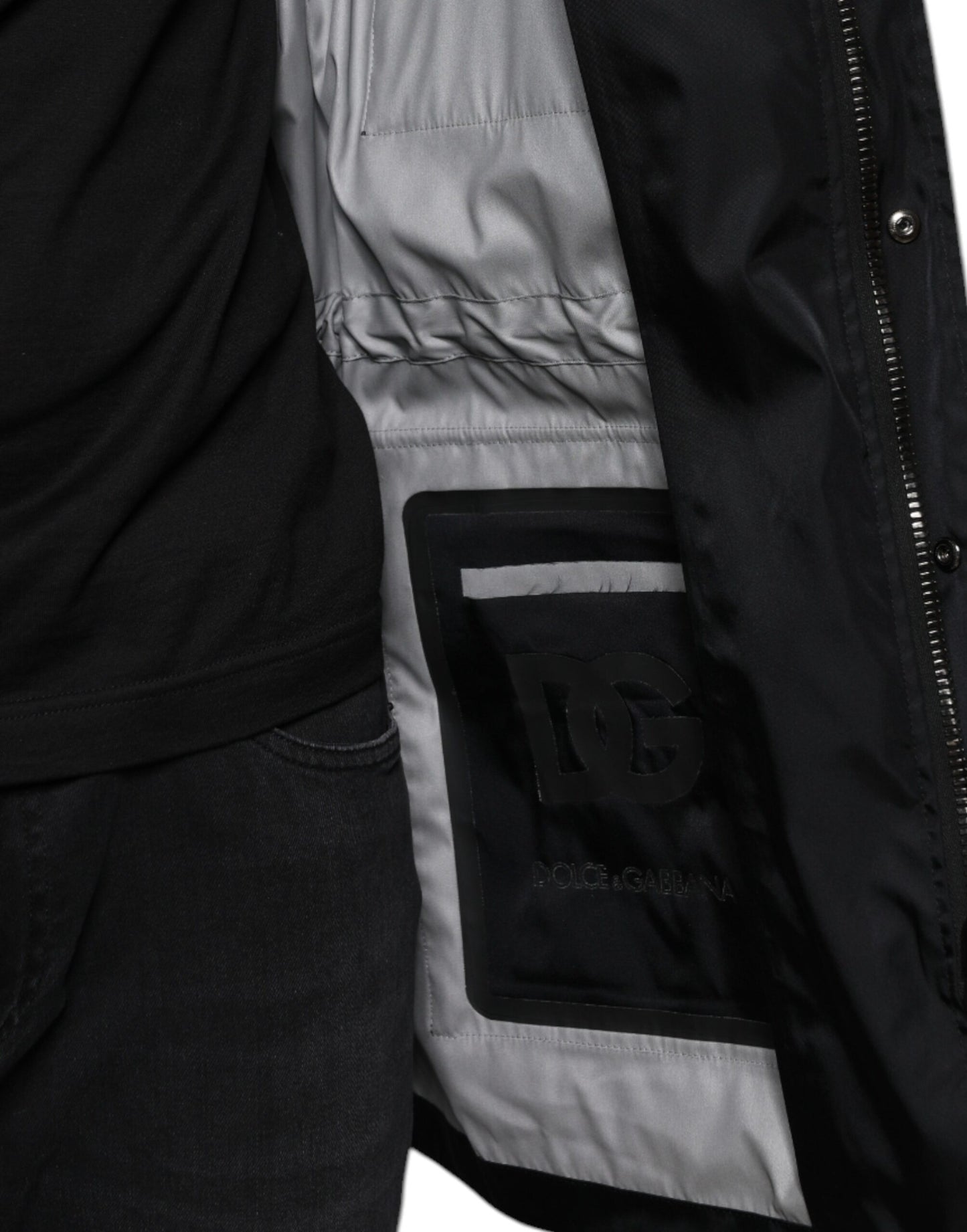 Dolce &amp; Gabbana Schwarzer Nylon-Winterparka für Herren