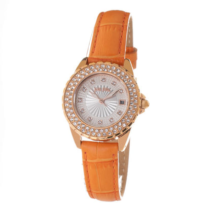 Folli Follie Uhr mit orangefarbenem Lederarmband