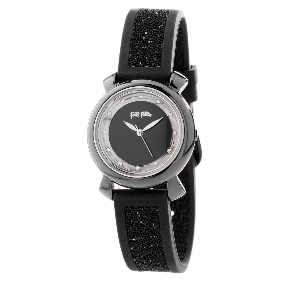 Folli Follie Schwarze Plastik-Armbanduhr