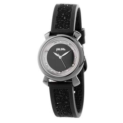 Folli Follie Schwarze Plastik-Armbanduhr