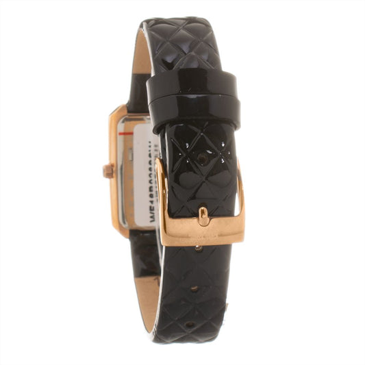 Folli Follie Schwarze Leder-Armbanduhr