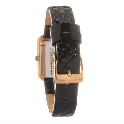 Folli Follie Schwarze Leder-Armbanduhr