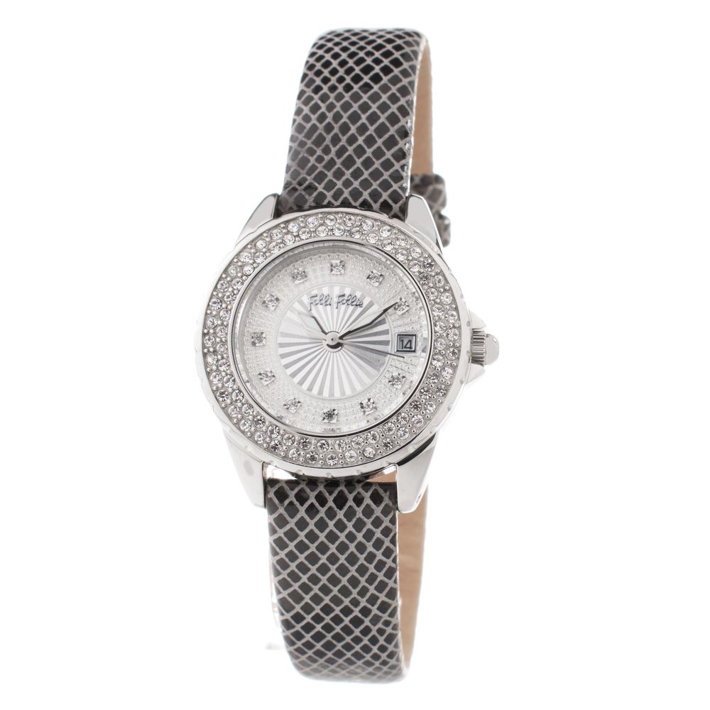 Folli Follie Uhr mit grauem Lederarmband
