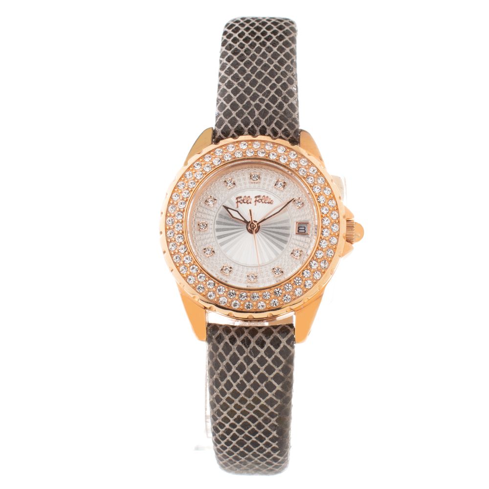 Folli Follie Uhr mit grauem Lederarmband