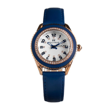 Folli Follie Damenuhr mit blauem Lederarmband