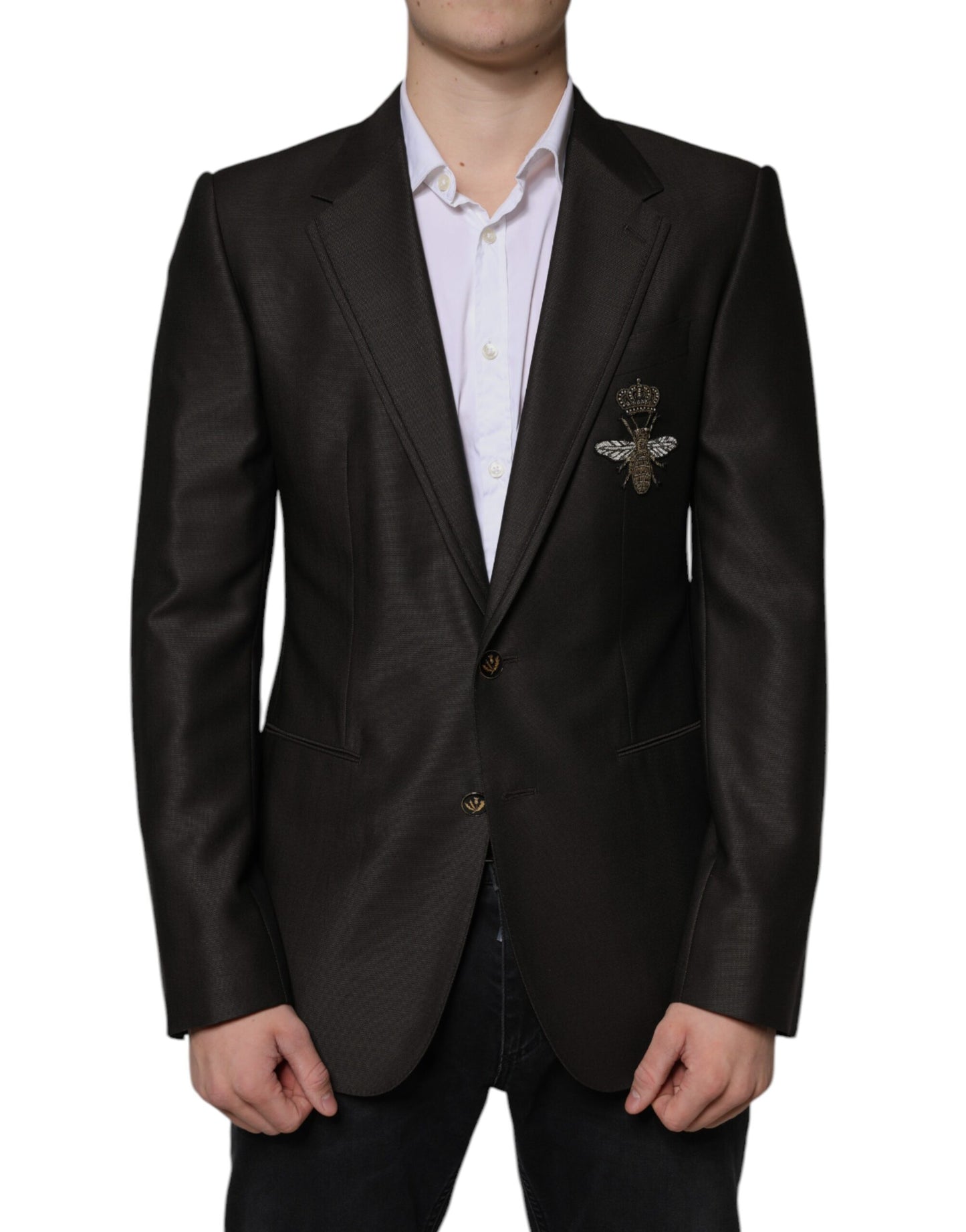 Dolce &amp; Gabbana Blazer Braun Grün Bienenwolle Jacke Mantel