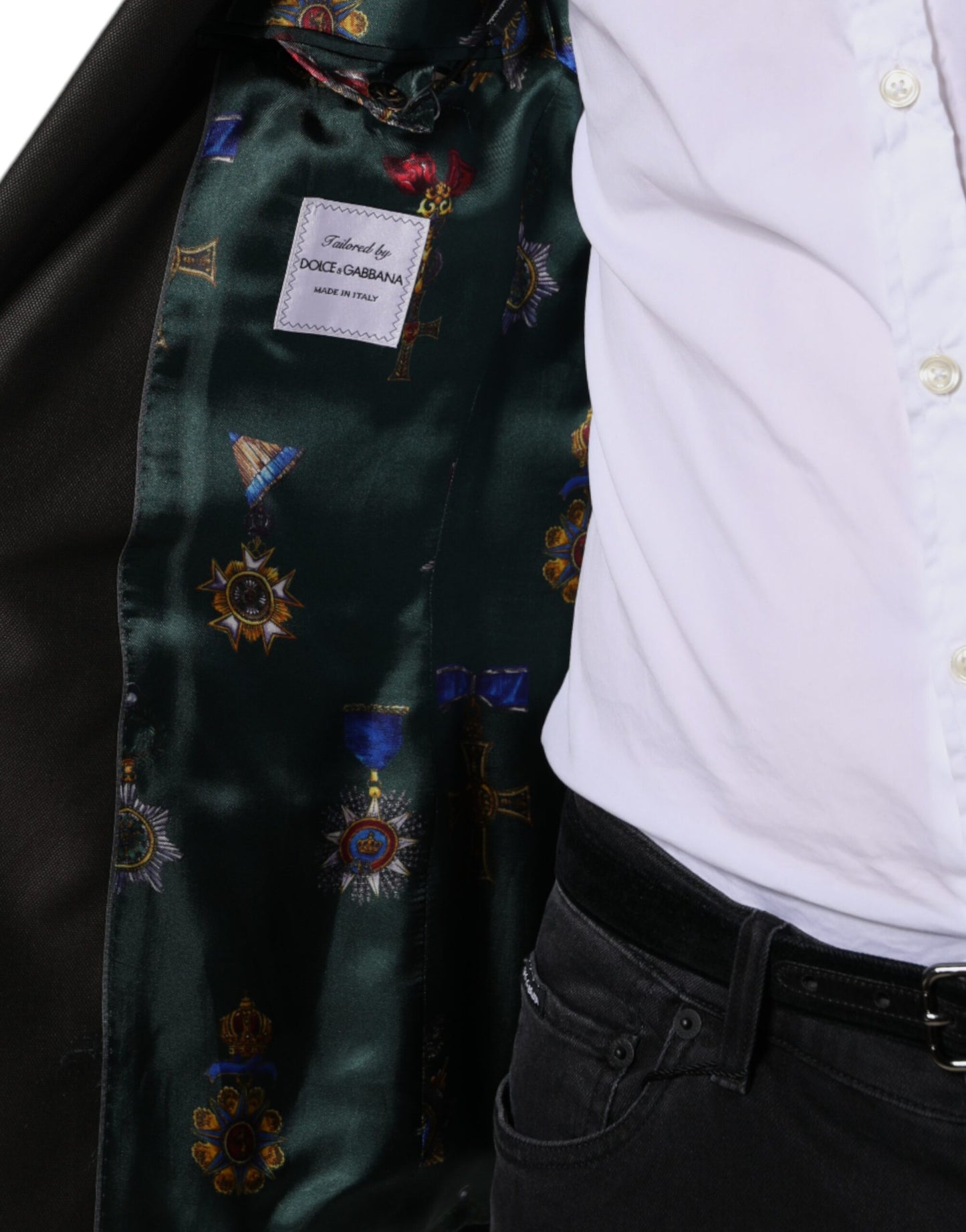 Dolce &amp; Gabbana Blazer Braun Grün Bienenwolle Jacke Mantel