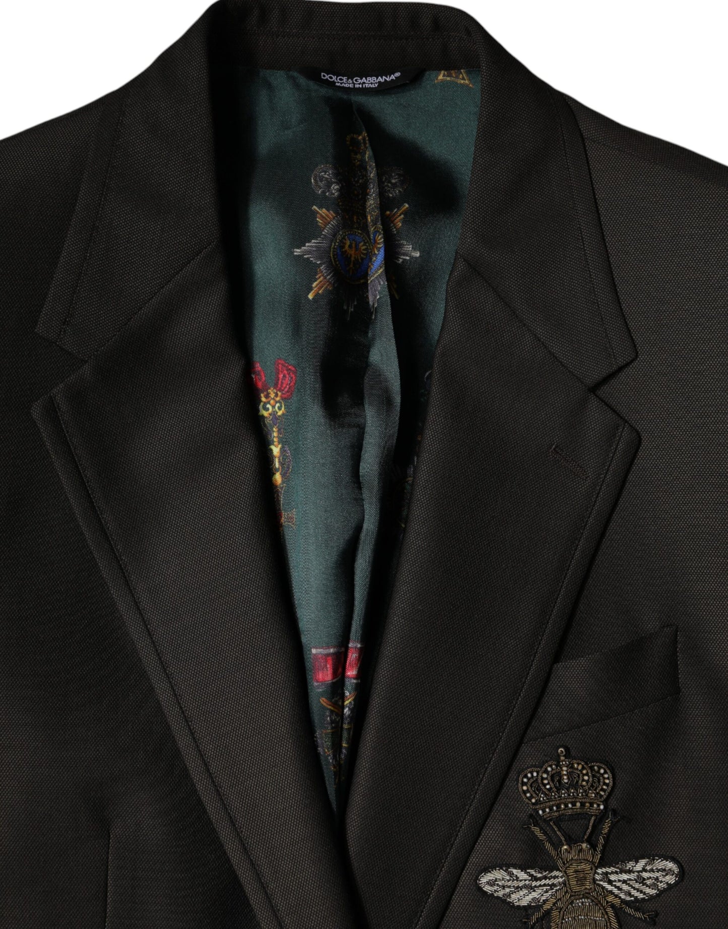 Dolce &amp; Gabbana Blazer Braun Grün Bienenwolle Jacke Mantel
