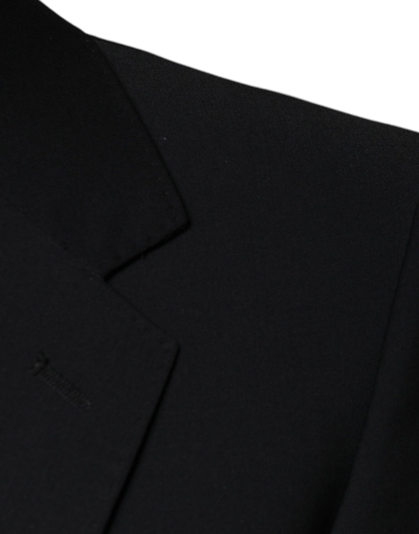 Dolce &amp; Gabbana – Dreiteiliger, formeller Herrenanzug aus schwarzer Wolle im Slim Fit