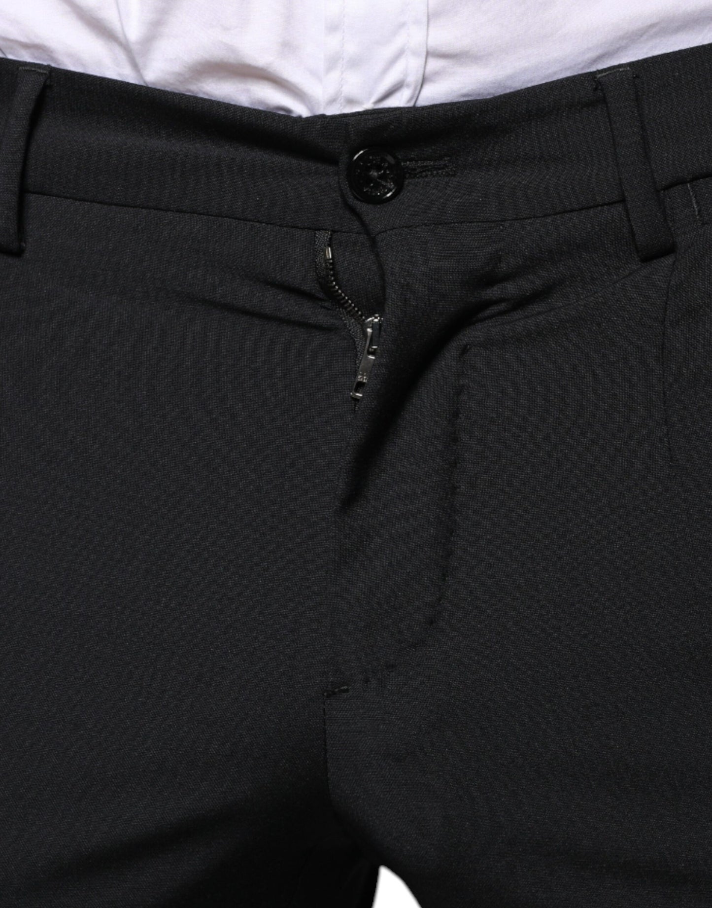 Dolce &amp; Gabbana – Dreiteiliger, formeller Herrenanzug aus schwarzer Wolle im Slim Fit