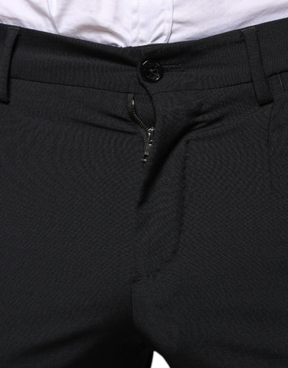 Dolce &amp; Gabbana – Dreiteiliger, formeller Herrenanzug aus schwarzer Wolle im Slim Fit