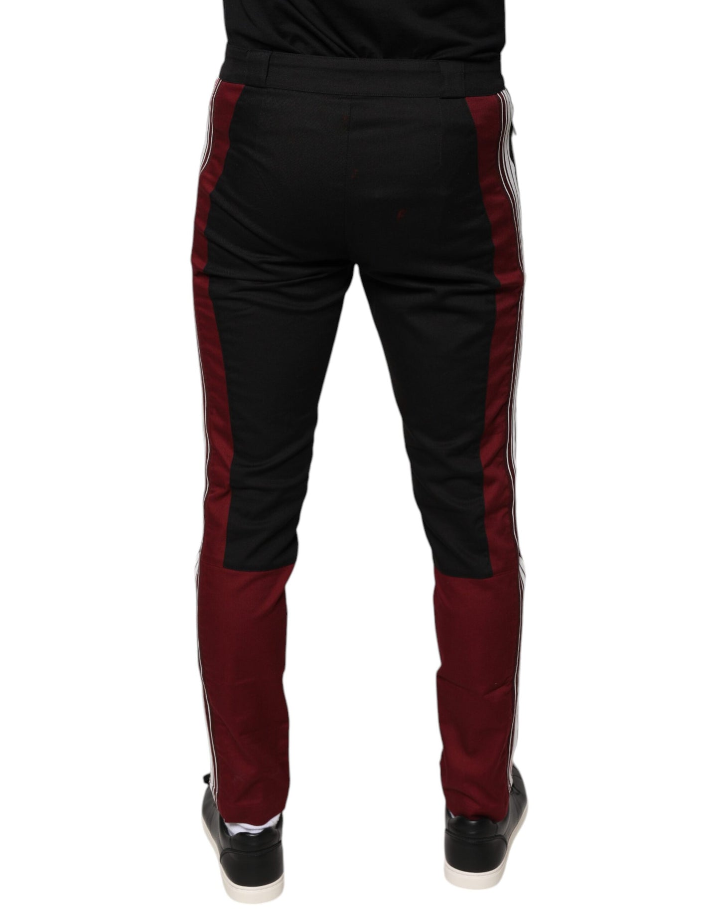 Dolce &amp; Gabbana – Enge Baumwollhose mit mehrfarbigen Streifen