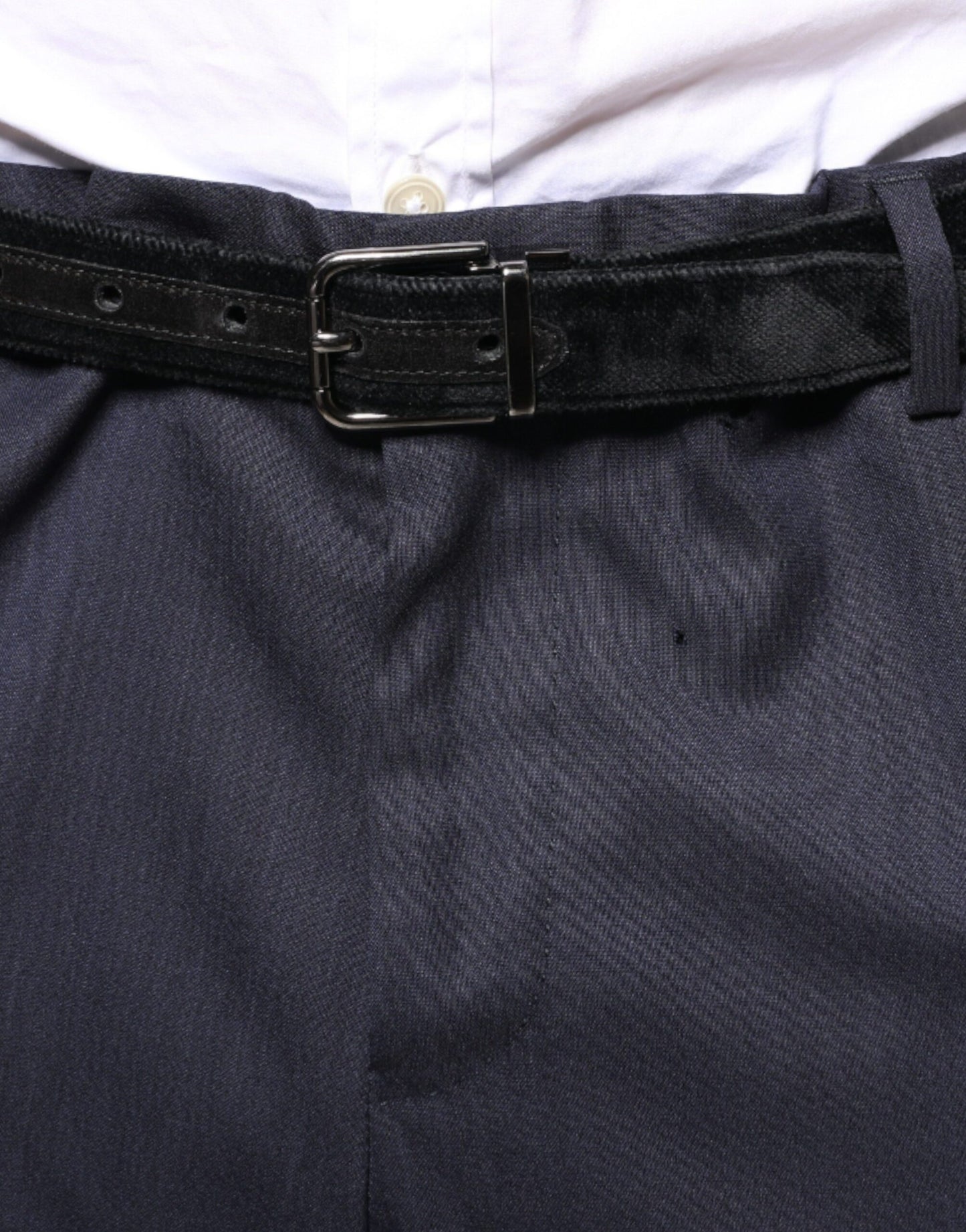 Dolce &amp; Gabbana – Enge Anzughose aus blauer Wolle