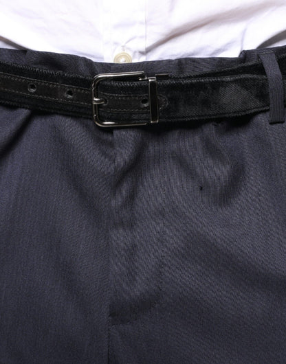 Dolce &amp; Gabbana – Enge Anzughose aus blauer Wolle