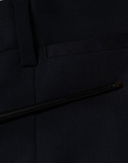 Dolce &amp; Gabbana – Enge Anzughose aus blauer Wolle