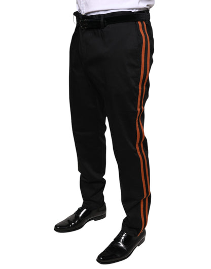 Dolce &amp; Gabbana Schwarze, enge Anzughose aus Baumwollstretch für Herren
