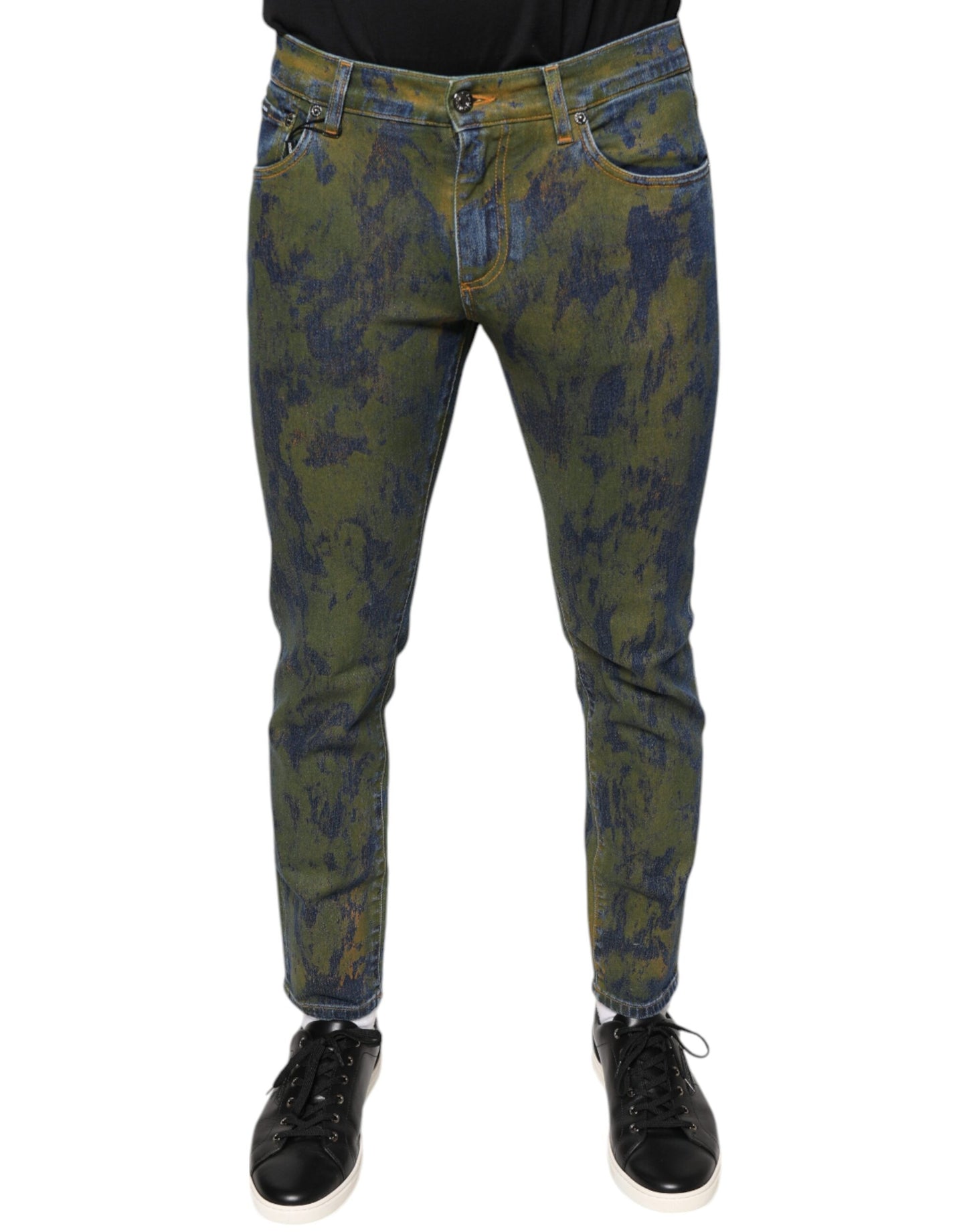 Dolce &amp; Gabbana – Slim Fit-Jeans aus Baumwoll-Dye in Blau für Herren