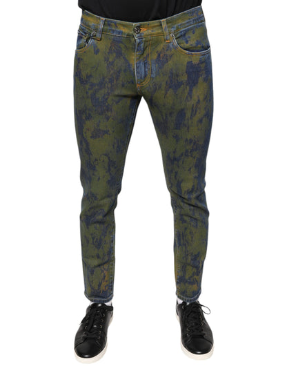Dolce &amp; Gabbana – Slim Fit-Jeans aus Baumwoll-Dye in Blau für Herren