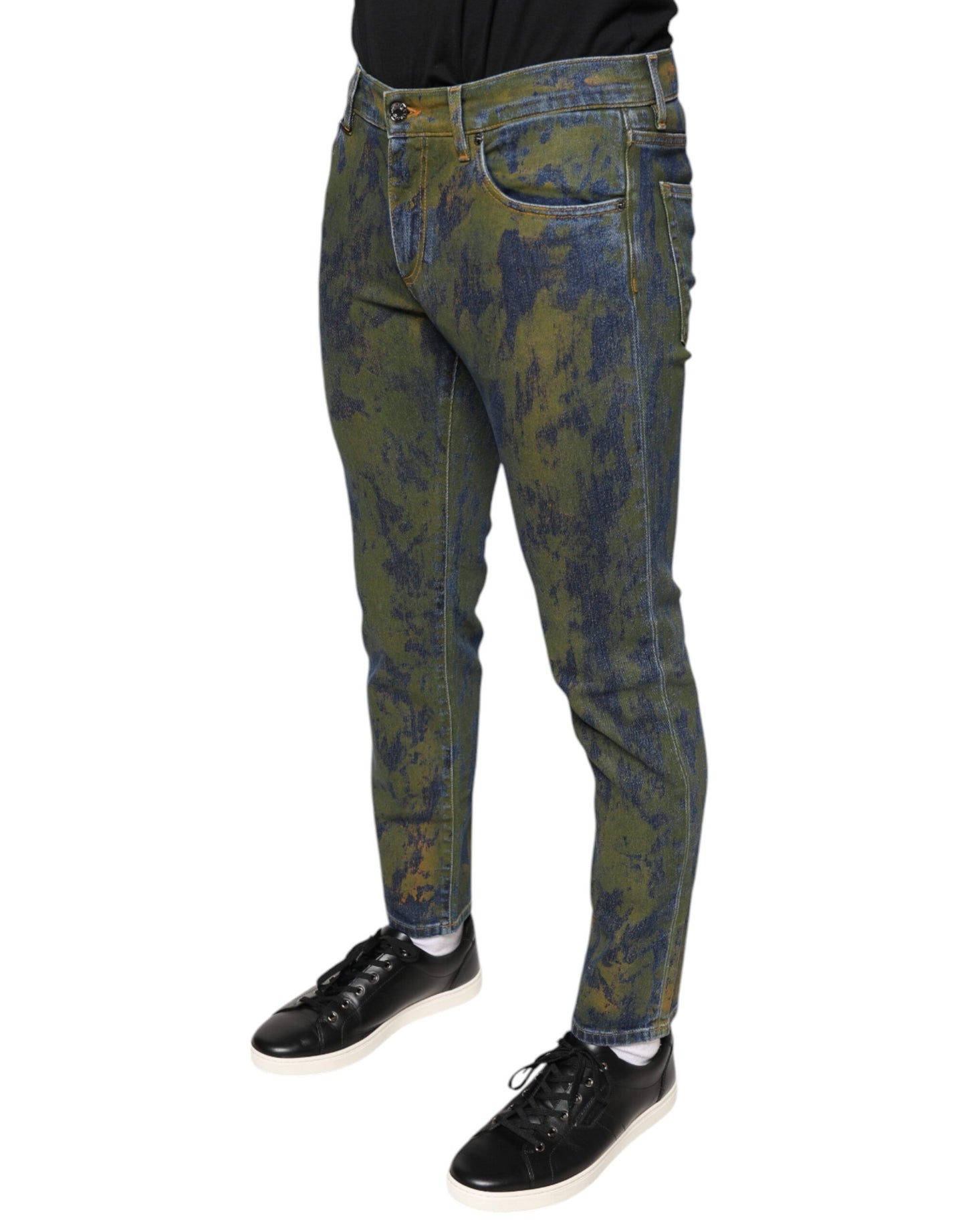 Dolce &amp; Gabbana – Slim Fit-Jeans aus Baumwoll-Dye in Blau für Herren