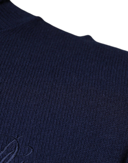 Dolce &amp; Gabbana, blauer Rollkragenpullover aus Wollstrick