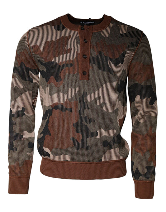 Dolce &amp; Gabbana Multicolor Camouflage Herren Pullover