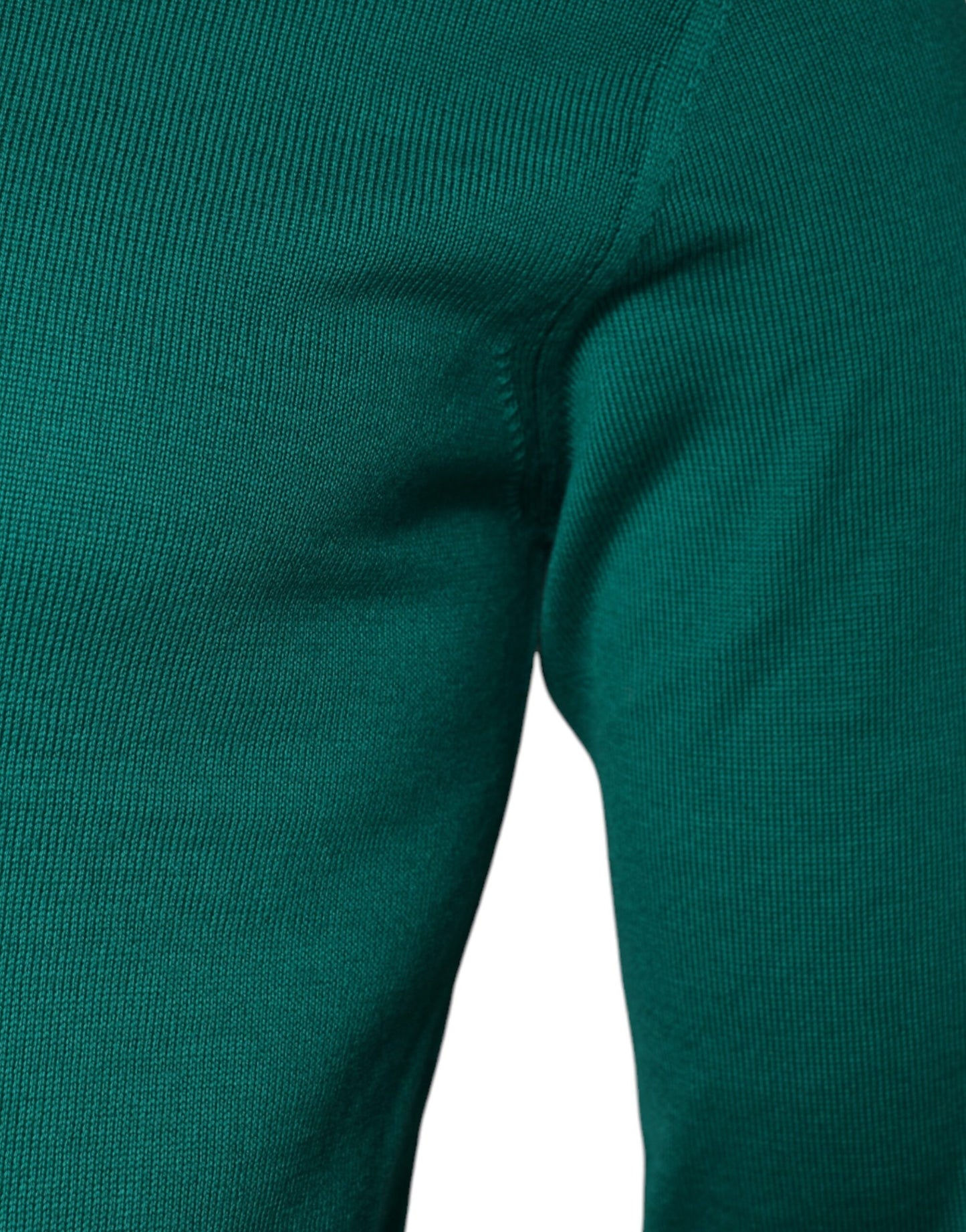 Dolce &amp; Gabbana, grüner Pullover aus Wollstrick mit Rundhalsausschnitt