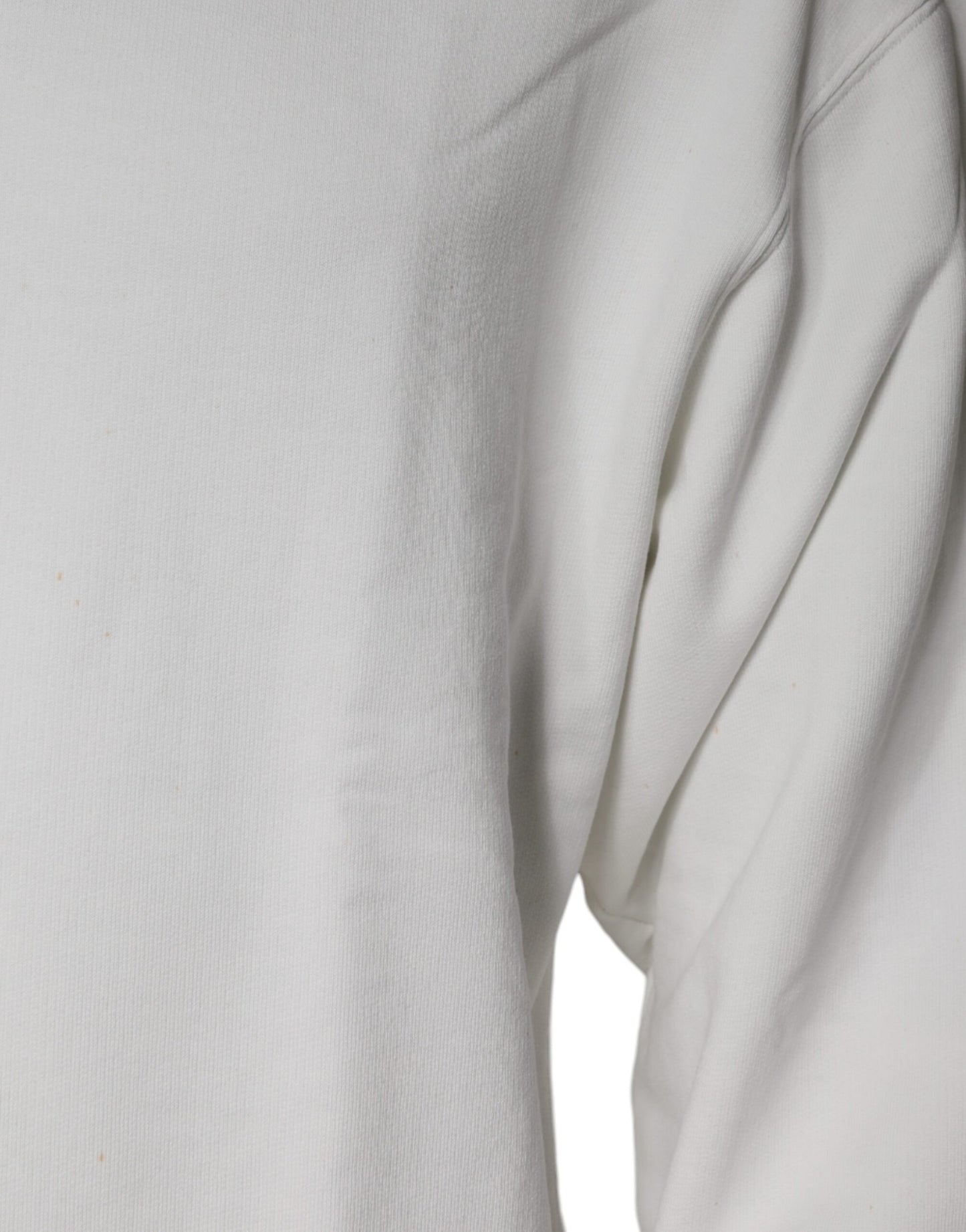 Dolce &amp; Gabbana – Weißer Pullover mit Rundhalsausschnitt und Logo aus Baumwolle