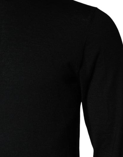 Dolce &amp; Gabbana – Schwarzer Pullover mit Rollkragen und langen Ärmeln