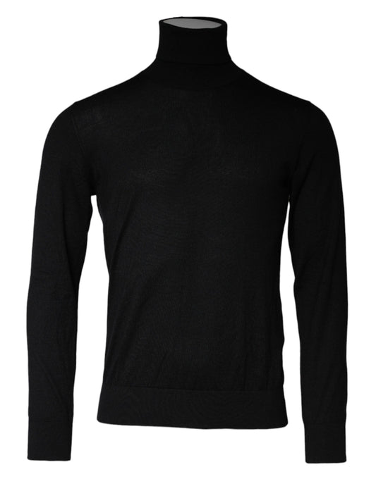 Dolce &amp; Gabbana Schwarzer Langarm-Rollkragenpullover