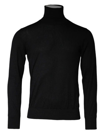 Dolce &amp; Gabbana Schwarzer Langarm-Rollkragenpullover