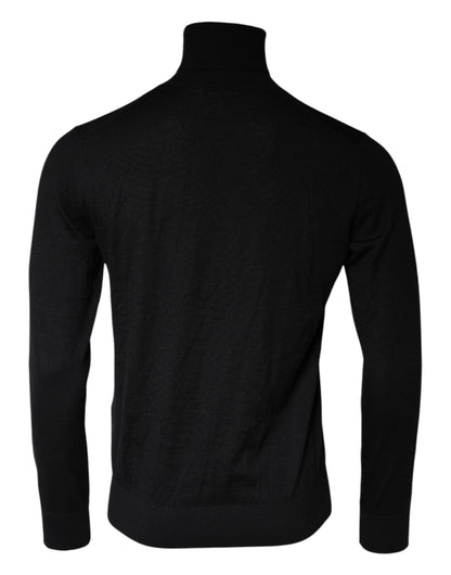 Dolce &amp; Gabbana Schwarzer Langarm-Rollkragenpullover