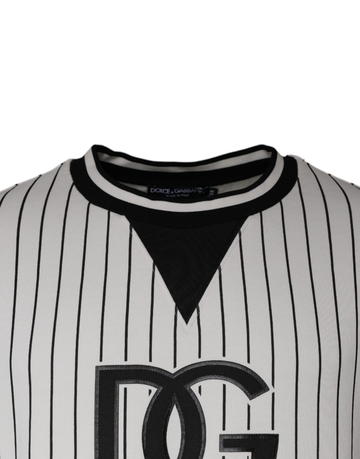 Dolce &amp; Gabbana – Sweatshirt mit Logo in Schwarz und Weiß mit Streifen