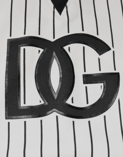 Dolce &amp; Gabbana – Sweatshirt mit Logo in Schwarz und Weiß mit Streifen