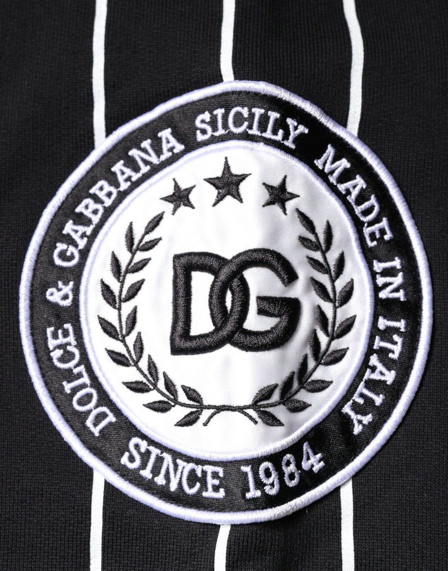 Dolce &amp; Gabbana – Sweatshirt mit Logo in Schwarz und Weiß mit Streifen