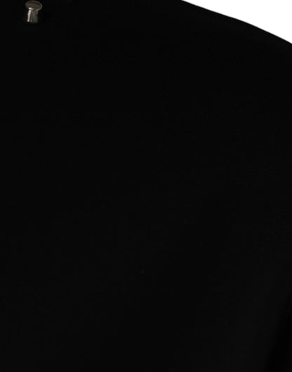 Dolce &amp; Gabbana – Schwarzes Pullover-Sweatshirt mit Logo und Nieten