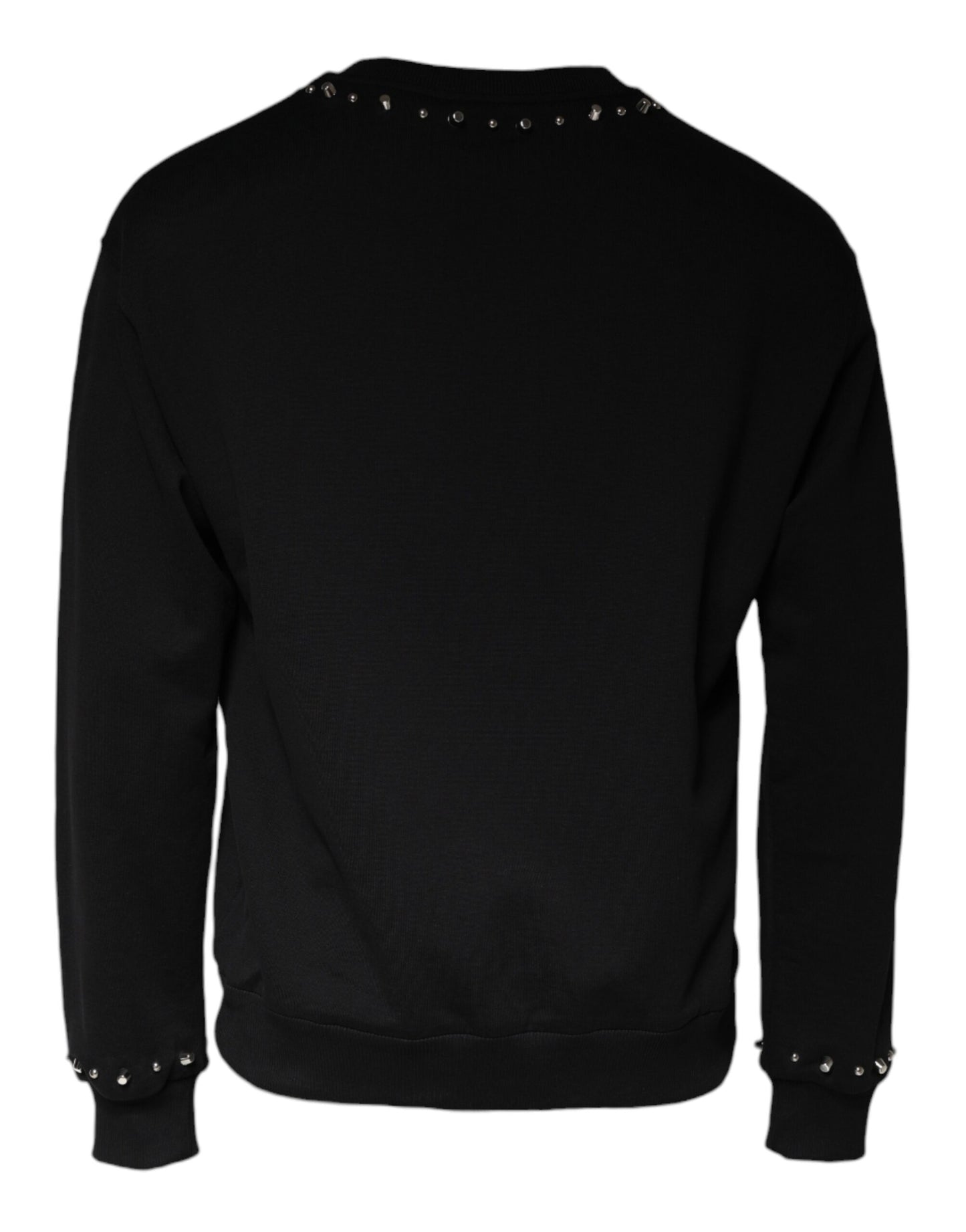 Dolce &amp; Gabbana – Schwarzes Pullover-Sweatshirt mit Logo und Nieten