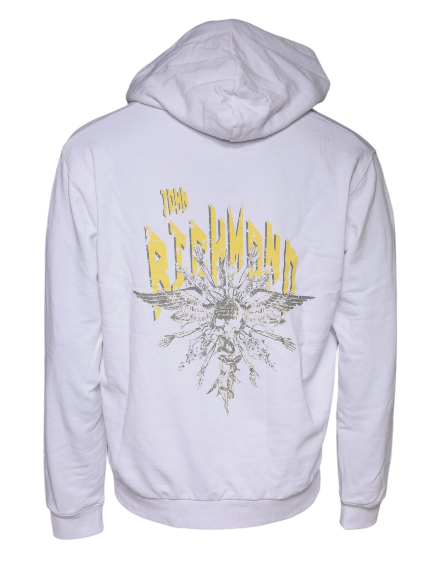 John Richmond – Weißes Baumwoll-Kapuzensweatshirt mit Logo