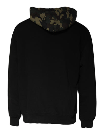 Dolce &amp; Gabbana Schwarzer Camouflage-Kapuzenpullover