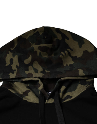Dolce &amp; Gabbana Schwarzer Camouflage-Kapuzenpullover