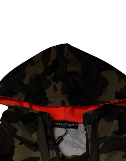 Dolce &amp; Gabbana Multicolor Camouflage Kapuzenpullover Herren Sweatshirt