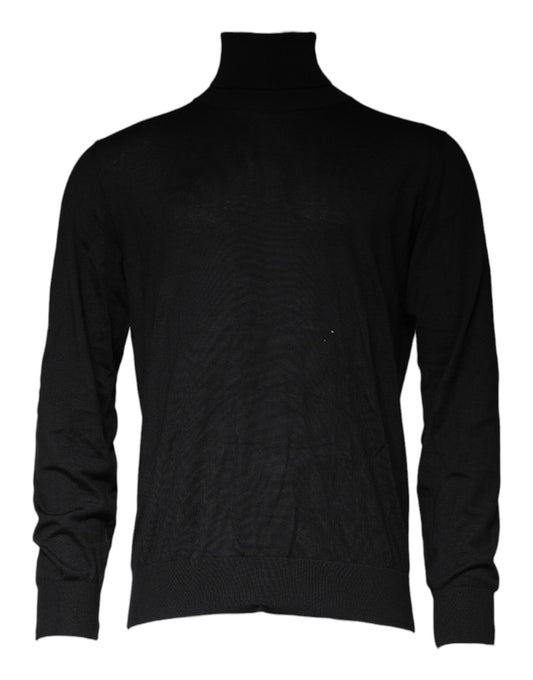 Dolce &amp; Gabbana Schwarzer Langarm-Rollkragenpullover für Herren
