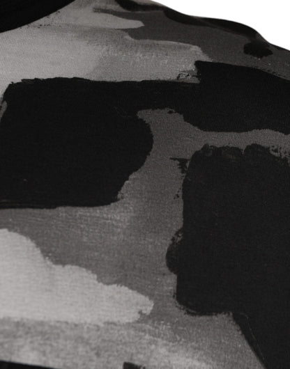 Dolce &amp; Gabbana Mehrfarbiges Camouflage-T-Shirt aus Baumwolle mit Rundhalsausschnitt