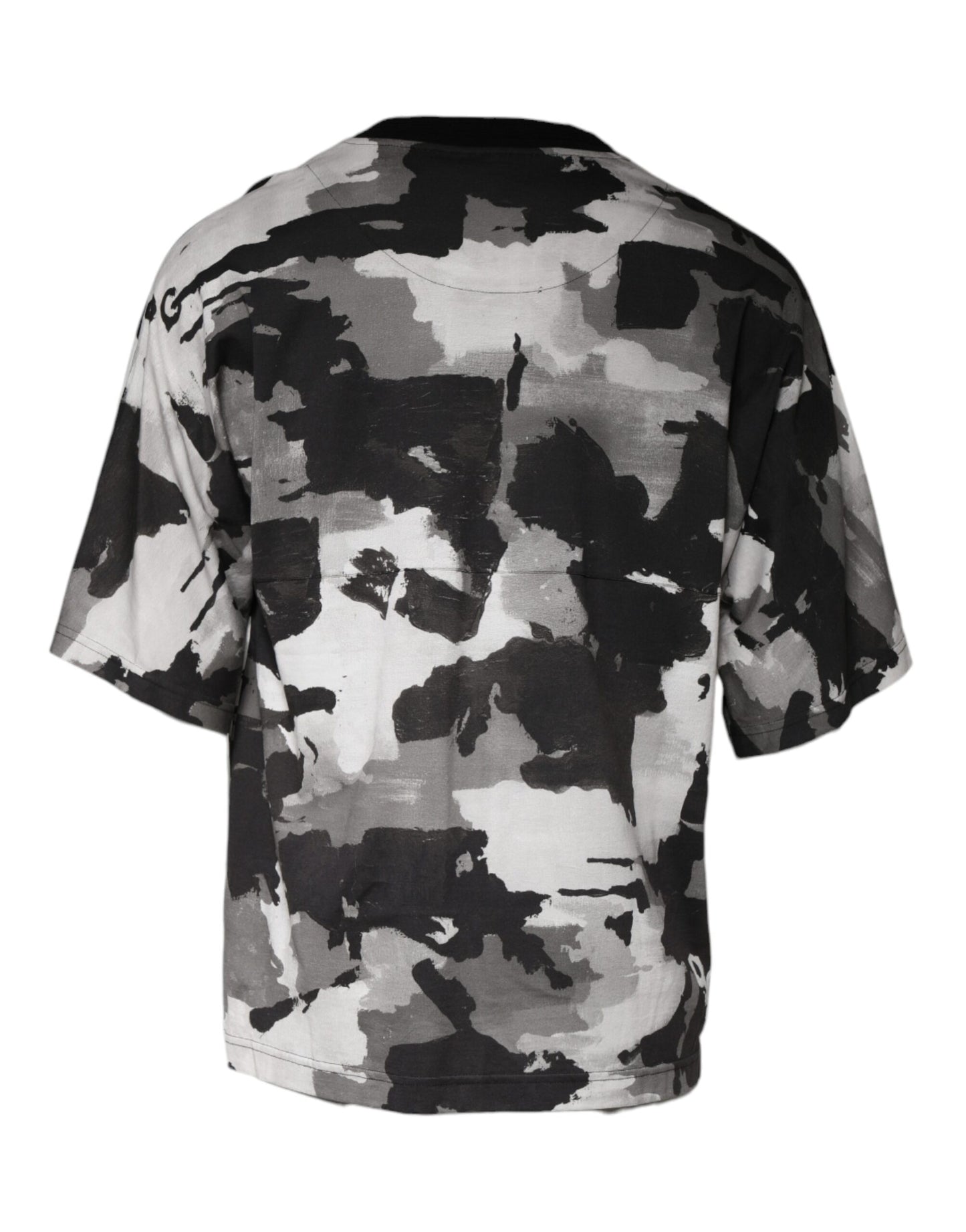 Dolce &amp; Gabbana Mehrfarbiges Camouflage-T-Shirt aus Baumwolle mit Rundhalsausschnitt