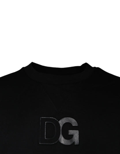 Dolce &amp; Gabbana Schwarzer DG Logo Baumwoll-Sweatshirt für Herren
