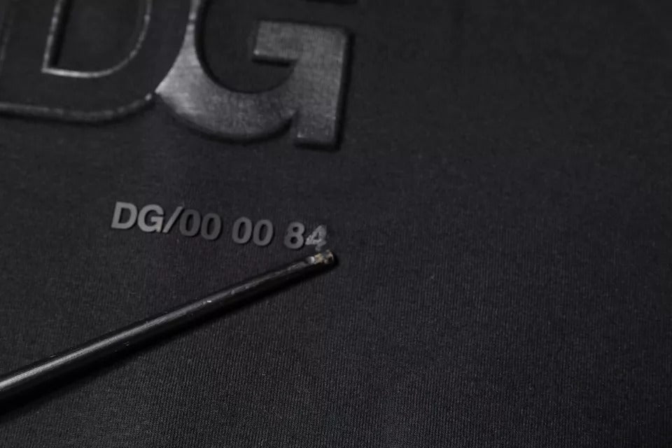 Dolce &amp; Gabbana Schwarzer DG Logo Baumwoll-Sweatshirt für Herren