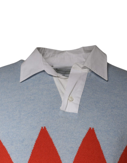 Ballantyne Pullover mit mehrfarbigem Muster, Kragen und langen Ärmeln